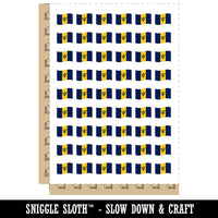 Barbados with Waving Flag Cute Temporary Tattoo Water Resistant Fake Body Art Set Collection (1 Sheet)