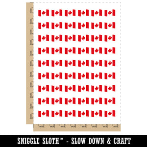 Canada with Waving Flag Cute Temporary Tattoo Water Resistant Fake Body Art Set Collection (1 Sheet)