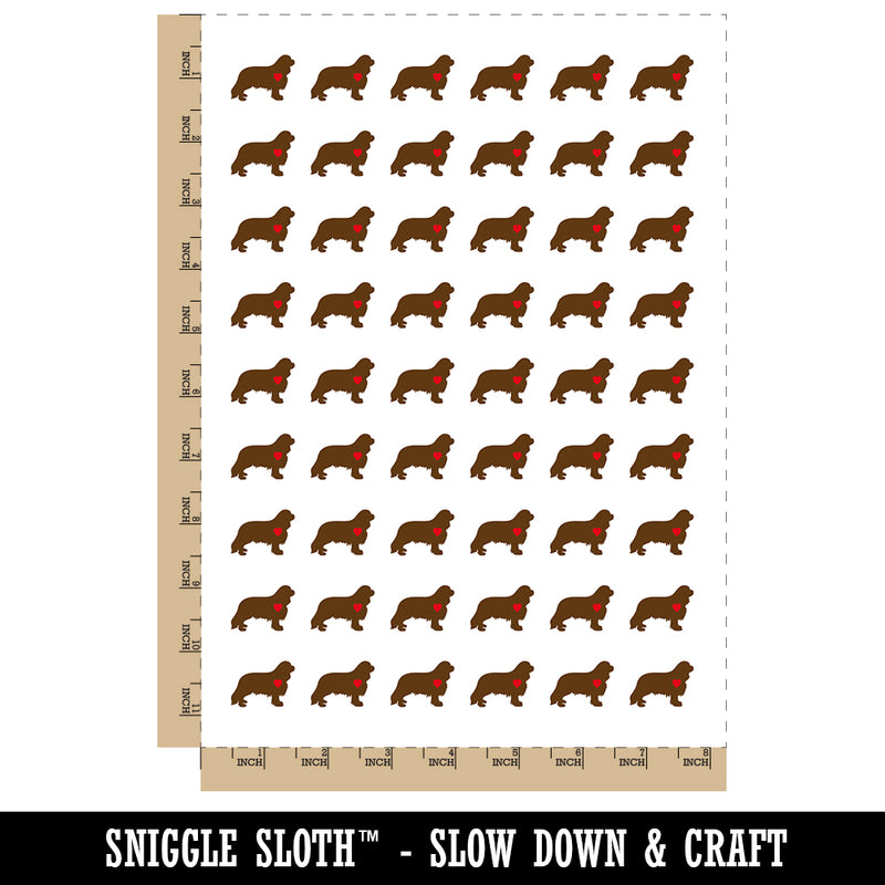 Cavalier King Charles Spaniel Dog with Heart Temporary Tattoo Water Resistant Fake Body Art Set Collection (1 Sheet)