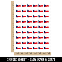 Czech Republic with Waving Flag Cute Temporary Tattoo Water Resistant Fake Body Art Set Collection (1 Sheet)