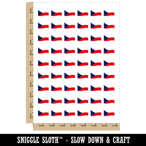 Czech Republic with Waving Flag Cute Temporary Tattoo Water Resistant Fake Body Art Set Collection (1 Sheet)