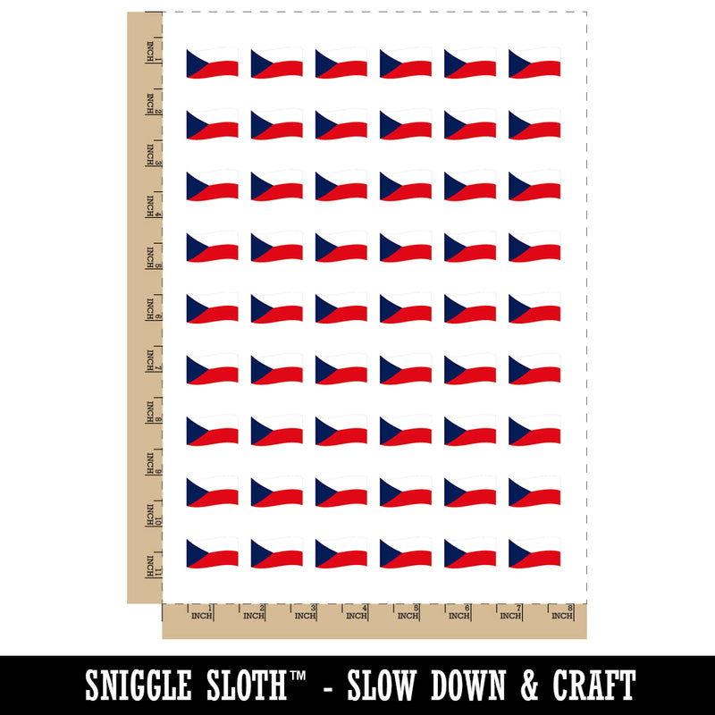Czech Republic with Waving Flag Cute Temporary Tattoo Water Resistant Fake Body Art Set Collection (1 Sheet)