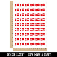 Denmark with Waving Flag Cute Temporary Tattoo Water Resistant Fake Body Art Set Collection (1 Sheet)