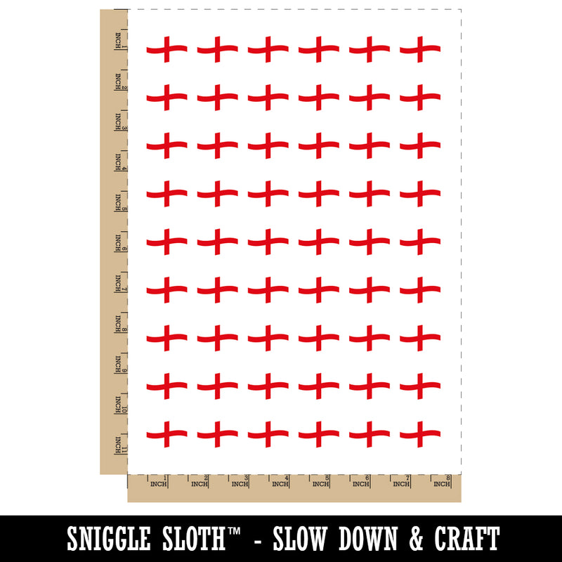England with Waving Flag Cute Temporary Tattoo Water Resistant Fake Body Art Set Collection (1 Sheet)