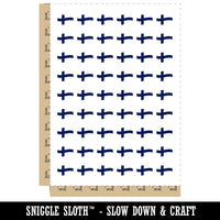 Finland with Waving Flag Cute Temporary Tattoo Water Resistant Fake Body Art Set Collection (1 Sheet)