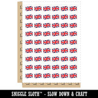 Great Britain with Waving Flag Union Jack Cute Temporary Tattoo Water Resistant Fake Body Art Set Collection (1 Sheet)