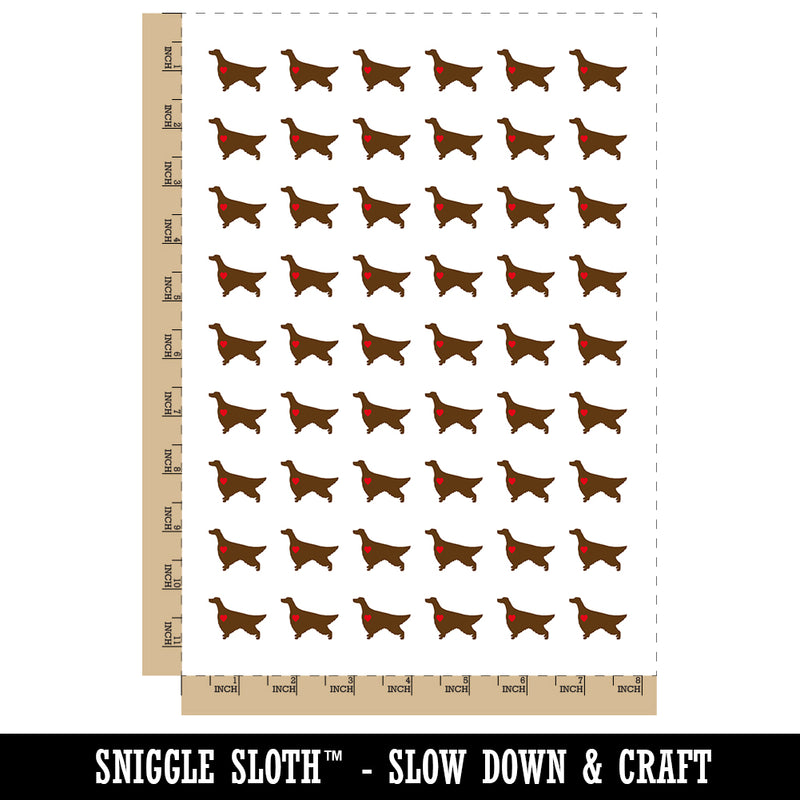 Irish Setter Dog with Heart Temporary Tattoo Water Resistant Fake Body Art Set Collection (1 Sheet)