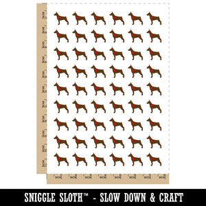Miniature Pinscher Min Pin Dog with Heart Temporary Tattoo Water Resistant Fake Body Art Set Collection (1 Sheet)