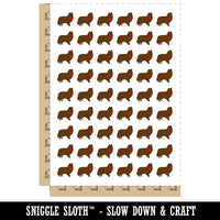 Shetland Sheepdog Sheltie Dog with Heart Temporary Tattoo Water Resistant Fake Body Art Set Collection (1 Sheet)