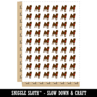 Shiba Inu Dog with Heart Temporary Tattoo Water Resistant Fake Body Art Set Collection (1 Sheet)