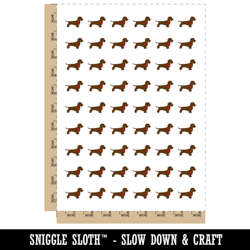 Wirehaired Dachshund Dog with Heart Temporary Tattoo Water Resistant Fake Body Art Set Collection (1 Sheet)