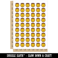Angel Face Halo Emoticon Temporary Tattoo Water Resistant Fake Body Art Set Collection (1 Sheet)