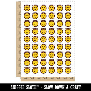 Angel Face Halo Emoticon Temporary Tattoo Water Resistant Fake Body Art Set Collection (1 Sheet)