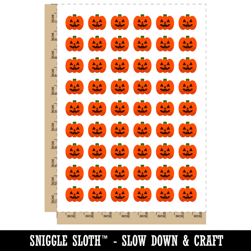 Jack O'Lantern Happy Halloween Pumpkin Temporary Tattoo Water Resistant Fake Body Art Set Collection (1 Sheet)