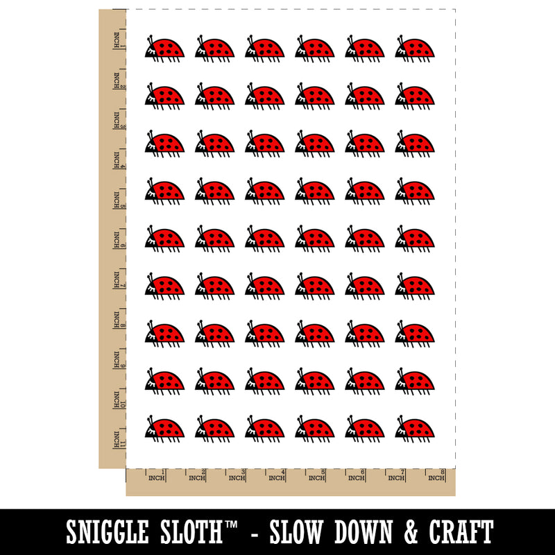 Ladybug On the Move Doodle Temporary Tattoo Water Resistant Fake Body Art Set Collection (1 Sheet)
