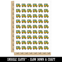 School Bus Icon Temporary Tattoo Water Resistant Fake Body Art Set Collection (1 Sheet)