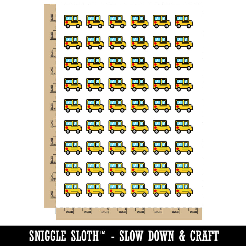 School Bus Icon Temporary Tattoo Water Resistant Fake Body Art Set Collection (1 Sheet)