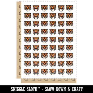 Tiger Head Icon Temporary Tattoo Water Resistant Fake Body Art Set Collection (1 Sheet)