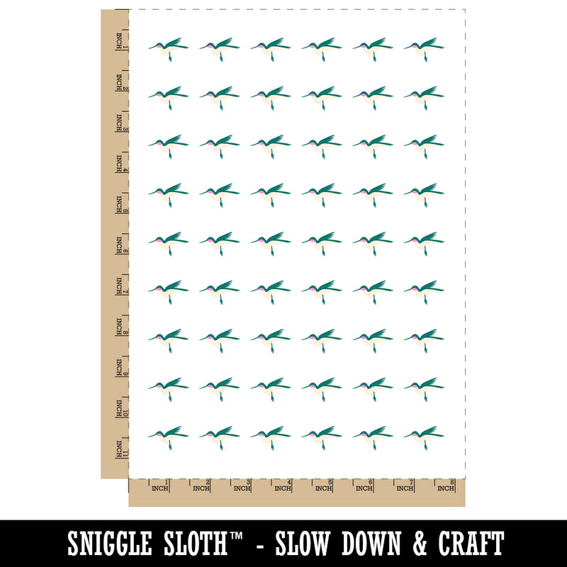 Hummingbird Silhouette Temporary Tattoo Water Resistant Fake Body Art Set Collection (1 Sheet)