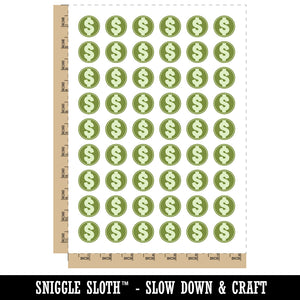 Dollar Sign Money in Circle Temporary Tattoo Water Resistant Fake Body Art Set Collection (1 Sheet)