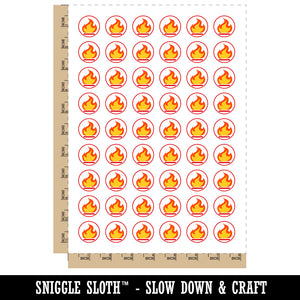 Flammable Fire Icon Temporary Tattoo Water Resistant Fake Body Art Set Collection (1 Sheet)