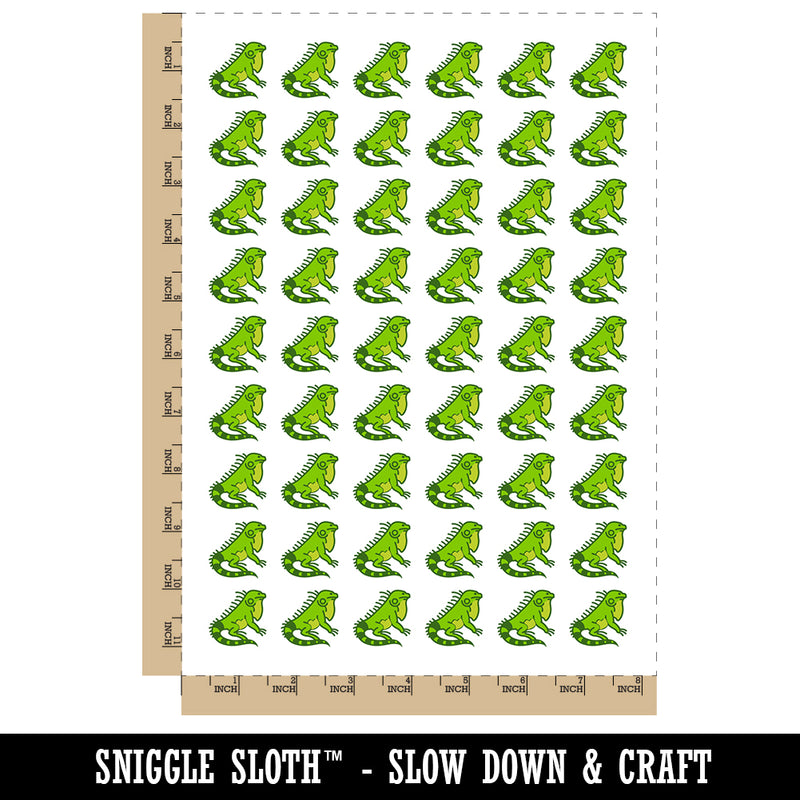 Lounging Lizard Iguana Temporary Tattoo Water Resistant Fake Body Art Set Collection (1 Sheet)