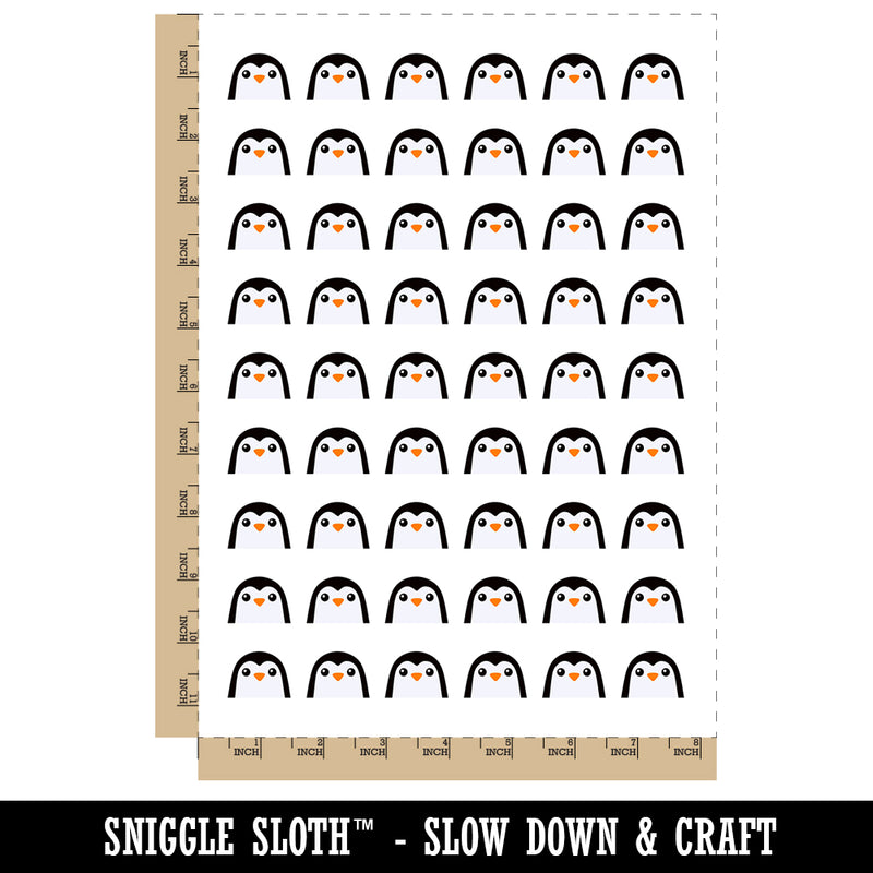 Peeking Penguin Temporary Tattoo Water Resistant Fake Body Art Set Collection (1 Sheet)