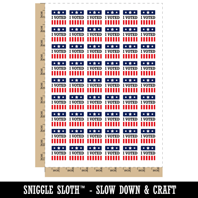 I Voted Stars and Stripes Patriotic Temporary Tattoo Water Resistant Fake Body Art Set Collection (1 Sheet)