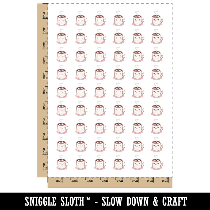 Cute Kawaii Hot Chocolate Temporary Tattoo Water Resistant Fake Body Art Set Collection (1 Sheet)