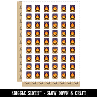 Campfire Cartoon Temporary Tattoo Water Resistant Fake Body Art Set Collection (1 Sheet)