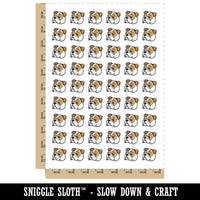 English Bulldog Head Temporary Tattoo Water Resistant Fake Body Art Set Collection (1 Sheet)