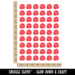 Rose Flower Solid Temporary Tattoo Water Resistant Fake Body Art Set Collection (1 Sheet)