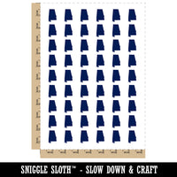 Alabama State Silhouette Temporary Tattoo Water Resistant Fake Body Art Set Collection (1 Sheet)