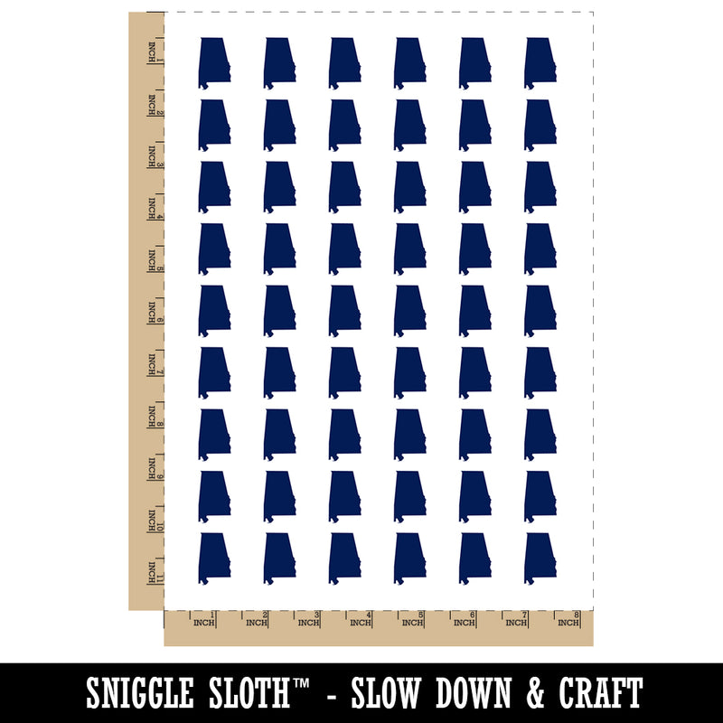 Alabama State Silhouette Temporary Tattoo Water Resistant Fake Body Art Set Collection (1 Sheet)