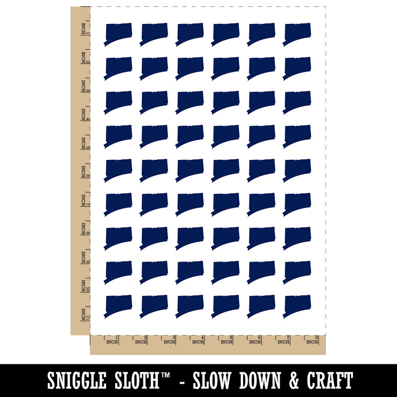 Connecticut State Silhouette Temporary Tattoo Water Resistant Fake Body Art Set Collection (1 Sheet)