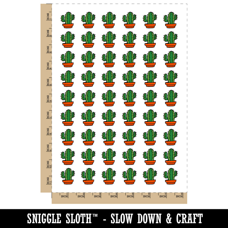 Hand Drawn Cactus Doodle Temporary Tattoo Water Resistant Fake Body Art Set Collection (1 Sheet)
