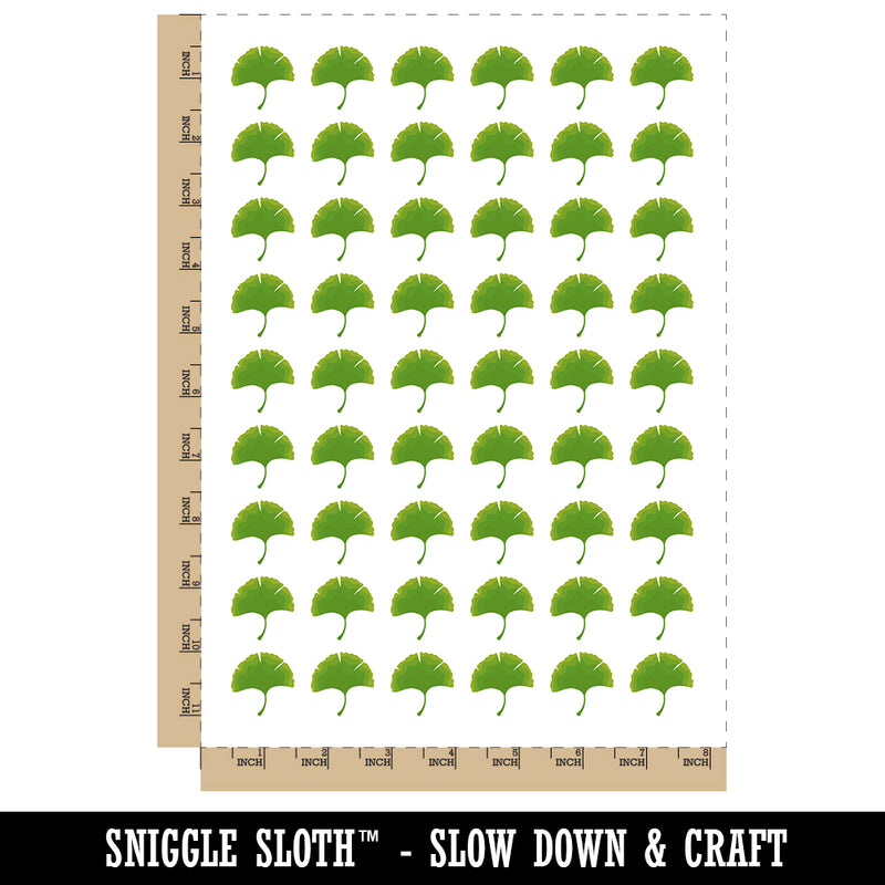 Hand Drawn Ginkgo Leaf Doodle Temporary Tattoo Water Resistant Fake Body Art Set Collection (1 Sheet)