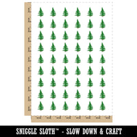 Hand Drawn Sketchy Christmas Evergreen Tree Temporary Tattoo Water Resistant Fake Body Art Set Collection (1 Sheet)