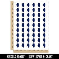 Illinois State Silhouette Temporary Tattoo Water Resistant Fake Body Art Set Collection (1 Sheet)