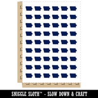 Iowa State Silhouette Temporary Tattoo Water Resistant Fake Body Art Set Collection (1 Sheet)