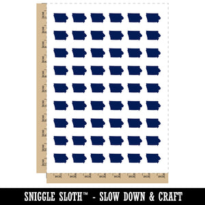 Iowa State Silhouette Temporary Tattoo Water Resistant Fake Body Art Set Collection (1 Sheet)