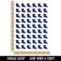 Louisiana State Silhouette Temporary Tattoo Water Resistant Fake Body Art Set Collection (1 Sheet)