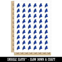 Maine State Silhouette Temporary Tattoo Water Resistant Fake Body Art Set Collection (1 Sheet)