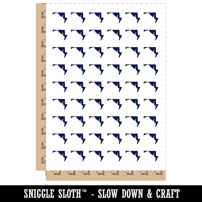 Maryland State Silhouette Temporary Tattoo Water Resistant Fake Body Art Set Collection (1 Sheet)