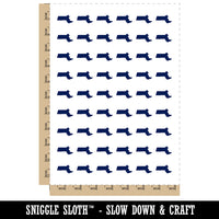 Massachusetts State Silhouette Temporary Tattoo Water Resistant Fake Body Art Set Collection (1 Sheet)