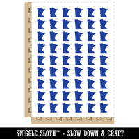 Minnesota State Silhouette Temporary Tattoo Water Resistant Fake Body Art Set Collection (1 Sheet)