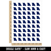 Missouri State Silhouette Temporary Tattoo Water Resistant Fake Body Art Set Collection (1 Sheet)