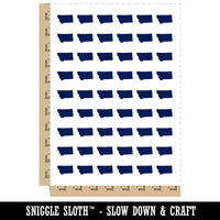 Montana State Silhouette Temporary Tattoo Water Resistant Fake Body Art Set Collection (1 Sheet)