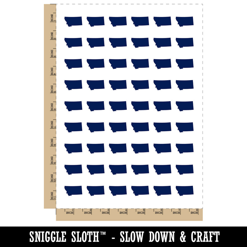 Montana State Silhouette Temporary Tattoo Water Resistant Fake Body Art Set Collection (1 Sheet)