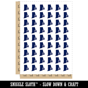 Rhode Island State Silhouette Temporary Tattoo Water Resistant Fake Body Art Set Collection (1 Sheet)